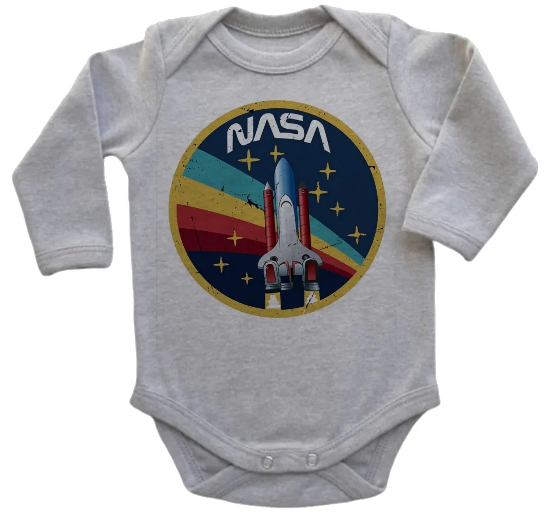 Body Bebê Infantil roupa criança Nasa Vintage foguete Imagem