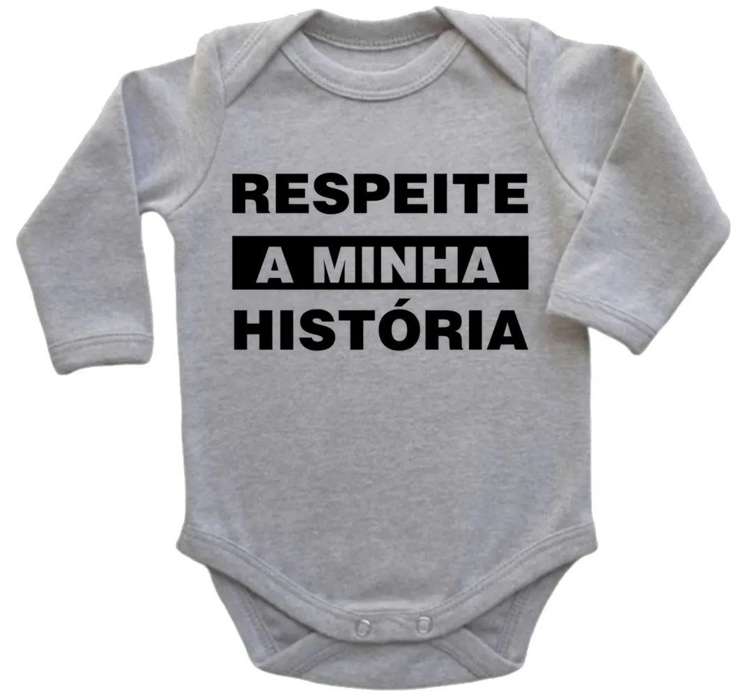 Body Bebê Infantil roupa criança Respeite minha história Imagem