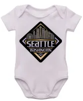 Body Bebê Infantil roupa criança Seattle Washington lembrança - Foto 3