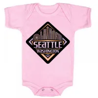 Body Bebê Infantil roupa criança Seattle Washington lembrança - Foto 4