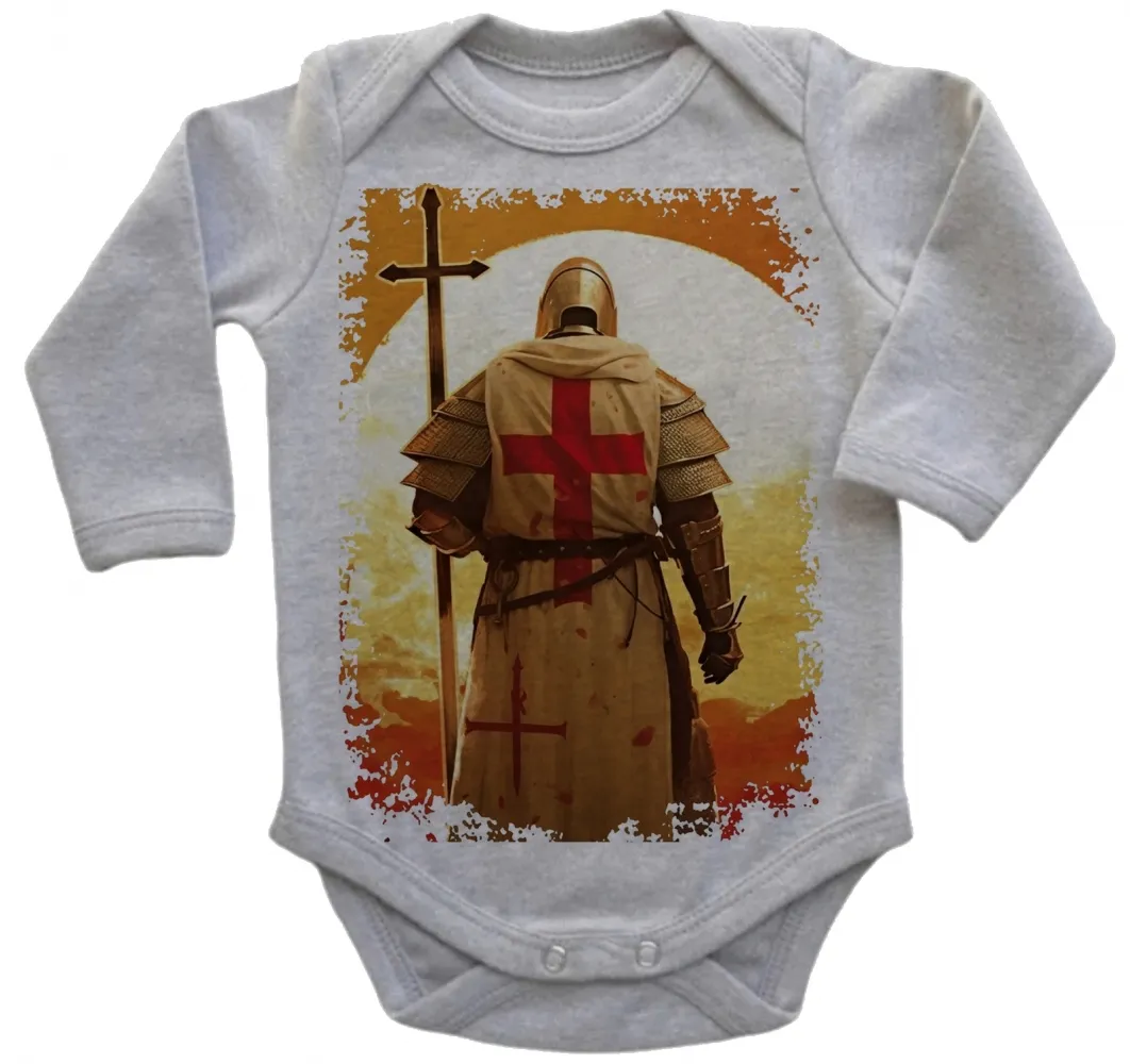 Body Bebê Infantil roupa criança templario cavaleiro Cruz Jesus Cristo