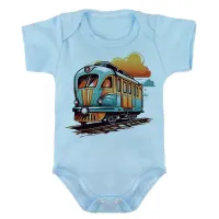 Body Bebê Infantil roupa criança trem colorido trensurb - Foto 2