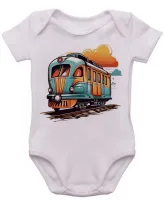 Body Bebê Infantil roupa criança trem colorido trensurb - Foto 3