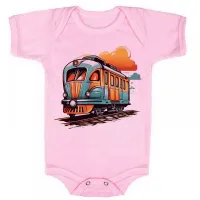 Body Bebê Infantil roupa criança trem colorido trensurb - Foto 4