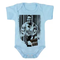 Body Bebê Infantil roupa criança arnold schwarzenegger ator work hard croos fit academia maromba - Foto 2