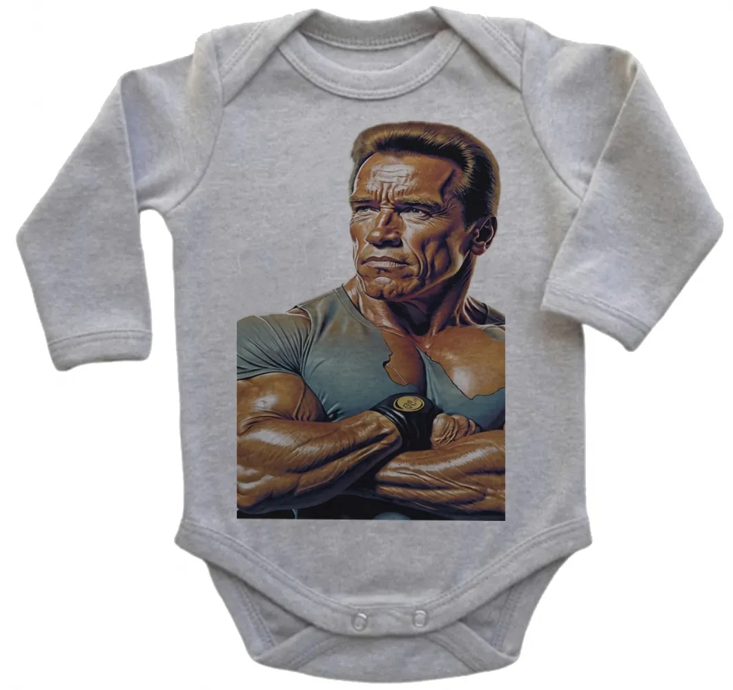 Body Bebê Infantil roupa criança arnold schwarzenegger musculação Imagem
