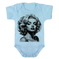 Body Bebê Infantil roupa criança marilyn monroe preto e branco - Foto 2