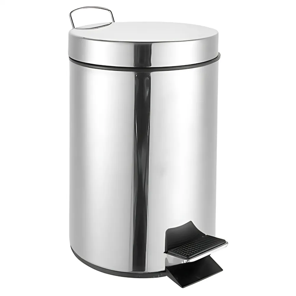 Lixeira Inox Pedal E Balde 4,5 Litros Lixeira Para Banheiro