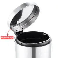 Lixeira Inox Banheiro 12 Litros Cozinha Cesto de Lixo Pedal Tampa - Foto 3