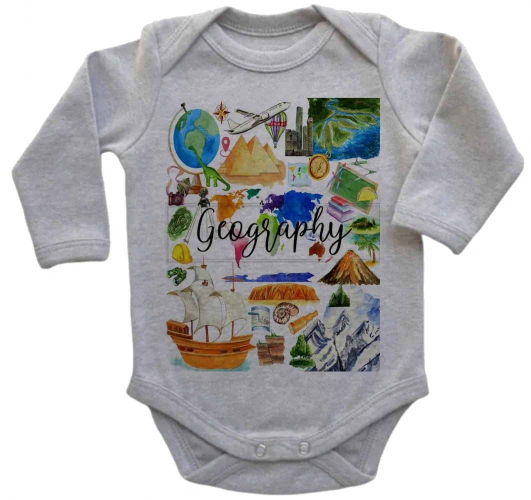 Body Bebê Infantil roupa criança Geografia professor  estudante