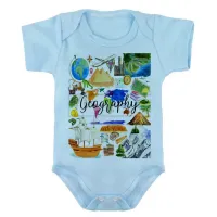 Body Bebê Infantil roupa criança Geografia professor  estudante - Foto 2