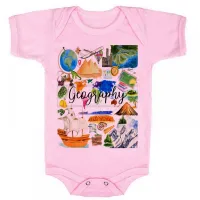 Body Bebê Infantil roupa criança Geografia professor  estudante - Foto 4