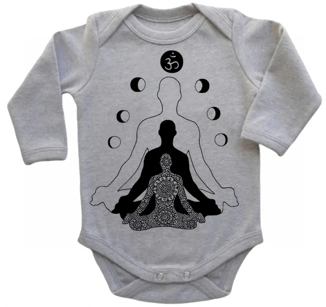 Body Bebê Infantil roupa criança Meditação Yoga Reiki meditar
