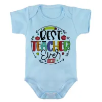 Body Bebê Infantil roupa criança Melhor professor professora Teacher - Foto 2