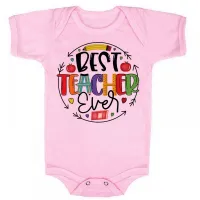 Body Bebê Infantil roupa criança Melhor professor professora Teacher - Foto 4