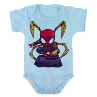 Body Bebê Infantil roupa criança Homem aranha traje tony Stark - Foto 2