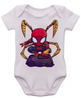 Body Bebê Infantil roupa criança Homem aranha traje tony Stark - Foto 3