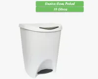 Lixeira 7,5l Cesto Pedal Lixo Banheiro Resistente Escritório - Foto 2