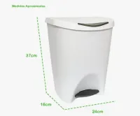 Lixeira 7,5l Cesto Pedal Lixo Banheiro Resistente Escritório - Foto 4