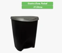 Lixeira 7,5l Cesto Pedal Lixo Banheiro Resistente Escritório - Foto 7