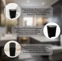 Lixeira 7,5l Cesto Pedal Lixo Banheiro Resistente Escritório - Foto 10