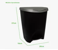 Lixeira 7,5l Cesto Pedal Lixo Banheiro Resistente Escritório - Foto 11