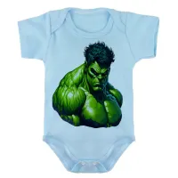 Body Bebê Infantil roupa criança Hulk vingadores super heroi verdão - Foto 2