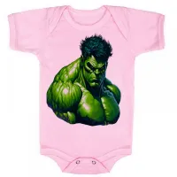 Body Bebê Infantil roupa criança Hulk vingadores super heroi verdão - Foto 4
