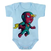 Body Bebê Infantil roupa criança Visão Vingadores heroi cartoon - Foto 2