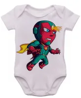 Body Bebê Infantil roupa criança Visão Vingadores heroi cartoon - Foto 3