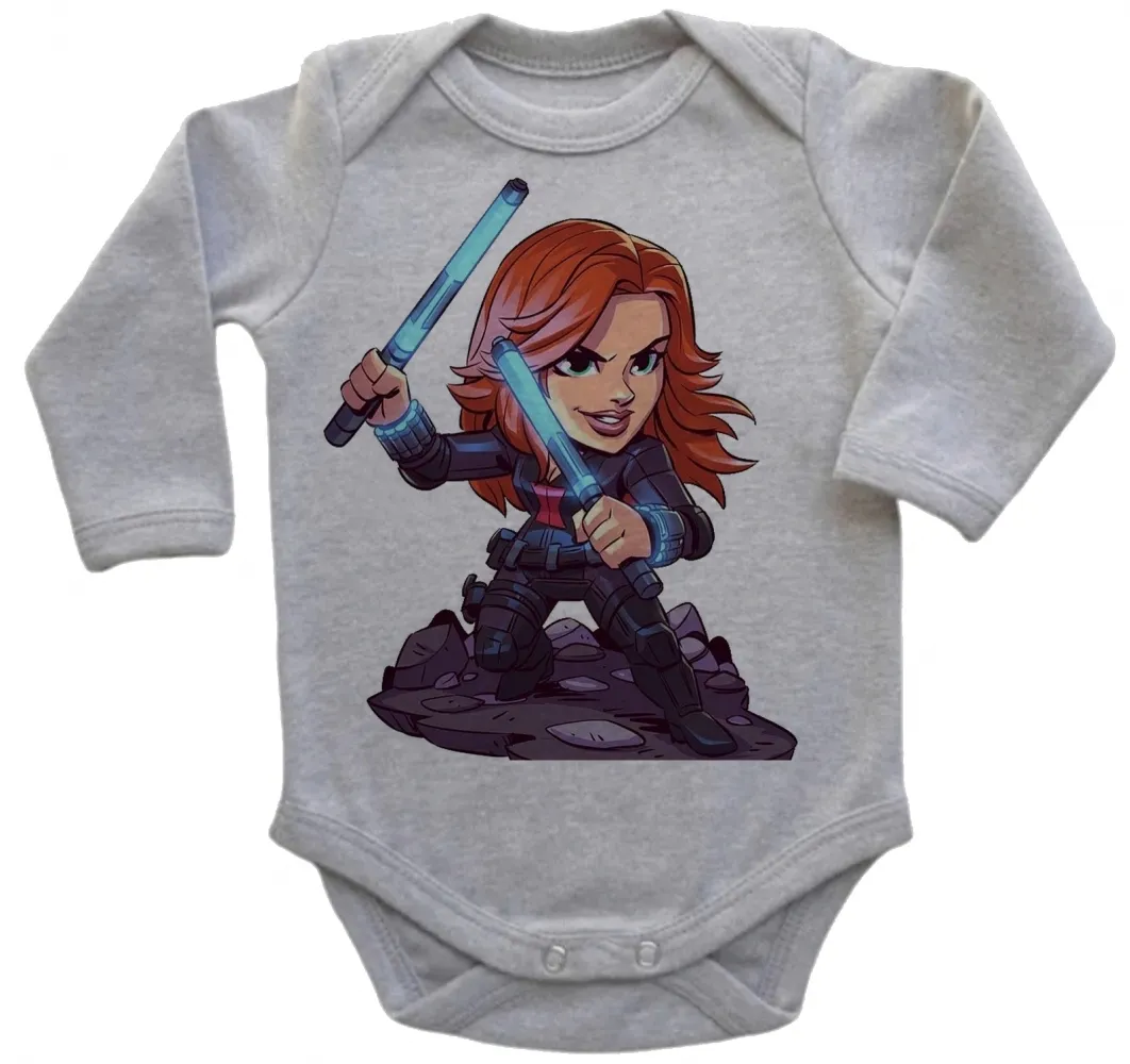 Body Bebê Infantil roupa criança Viuva negra vingadores mulher Imagem