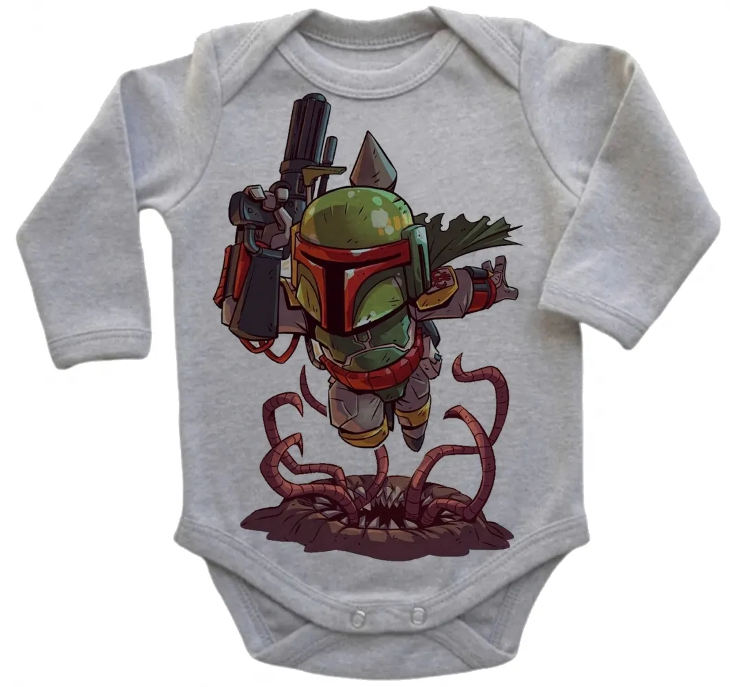 Body Bebê Infantil roupa criança boba fett star wars vilão