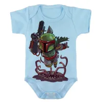 Body Bebê Infantil roupa criança boba fett star wars vilão - Foto 2