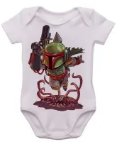 Body Bebê Infantil roupa criança boba fett star wars vilão - Foto 3