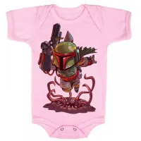 Body Bebê Infantil roupa criança boba fett star wars vilão - Foto 4