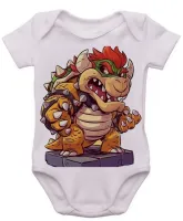 Body Bebê Infantil roupa criança Bowser Mario vilão dinossauro - Foto 3