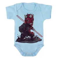 Body Bebê Infantil roupa criança Darth Maul vilão vader star wars - Foto 2