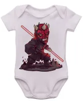 Body Bebê Infantil roupa criança Darth Maul vilão vader star wars - Foto 3