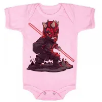 Body Bebê Infantil roupa criança Darth Maul vilão vader star wars - Foto 4