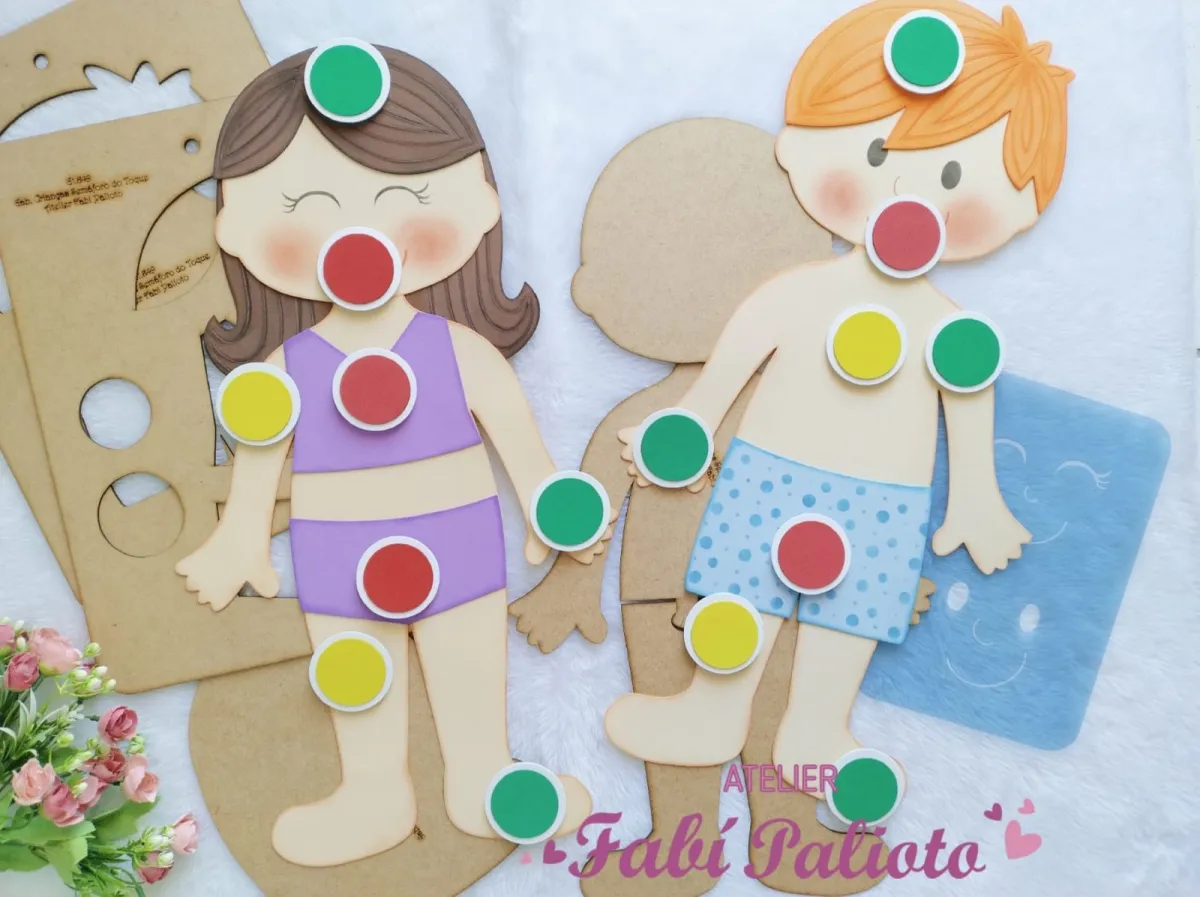 G1.849  Gabarito de Moldes  em MDF Crianças Semáforo do Toque Imagem