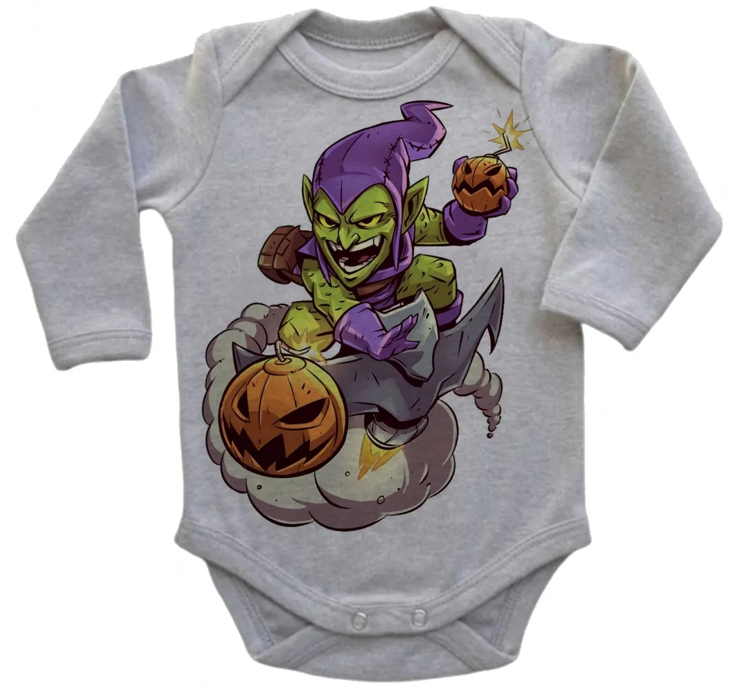 Body Bebê Infantil roupa criança Duende verde homem aranha vilão