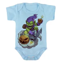 Body Bebê Infantil roupa criança Duende verde homem aranha vilão - Foto 2