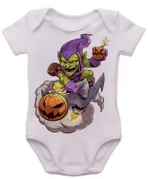 Body Bebê Infantil roupa criança Duende verde homem aranha vilão - Foto 3