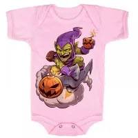 Body Bebê Infantil roupa criança Duende verde homem aranha vilão - Foto 4