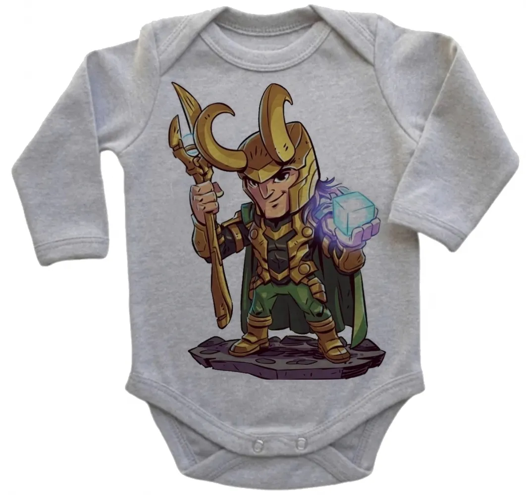 Body Bebê Infantil roupa criança Loki vilão vingadores e thor Imagem