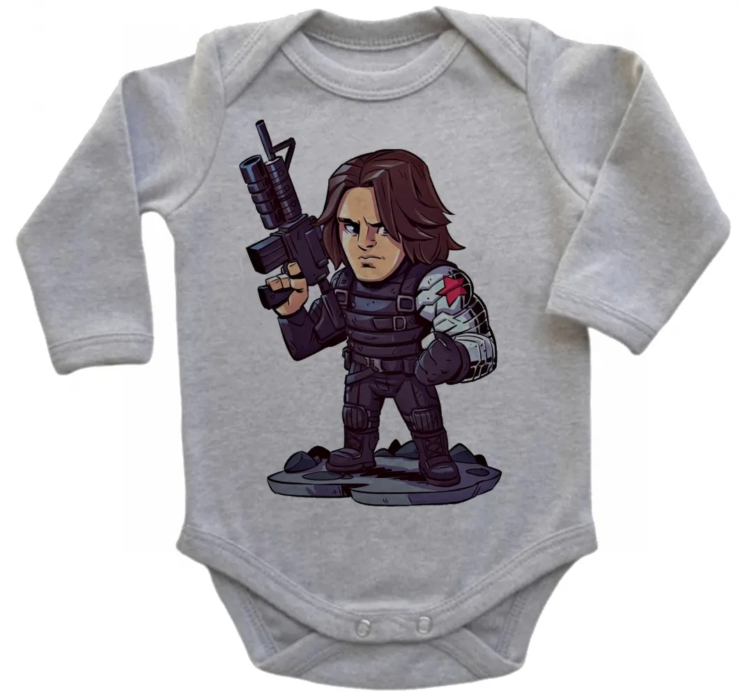 Body Bebê Infantil roupa criança Soldado invernal vilão capitão america Imagem