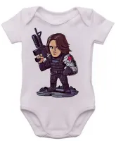 Body Bebê Infantil roupa criança Soldado invernal vilão capitão america - Foto 3