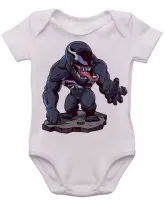 Body Bebê Infantil roupa criança Venom vilão homem aranha negro - Foto 3