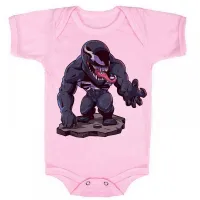 Body Bebê Infantil roupa criança Venom vilão homem aranha negro - Foto 4
