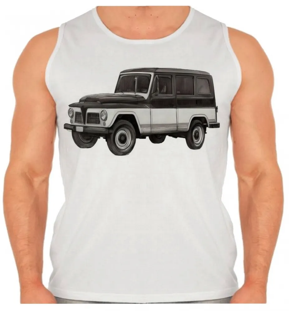 Camiseta Regata adulto ou infantil Ford Rural Willys carro antigo Imagem